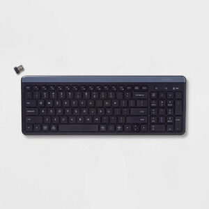 Heyday Bluetooth Wireless Keyboard Multi-Device USB Dongle Midnight Blue Quiet
